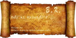 Büki Kristóf névjegykártya