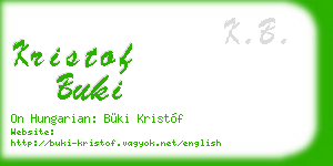 kristof buki business card